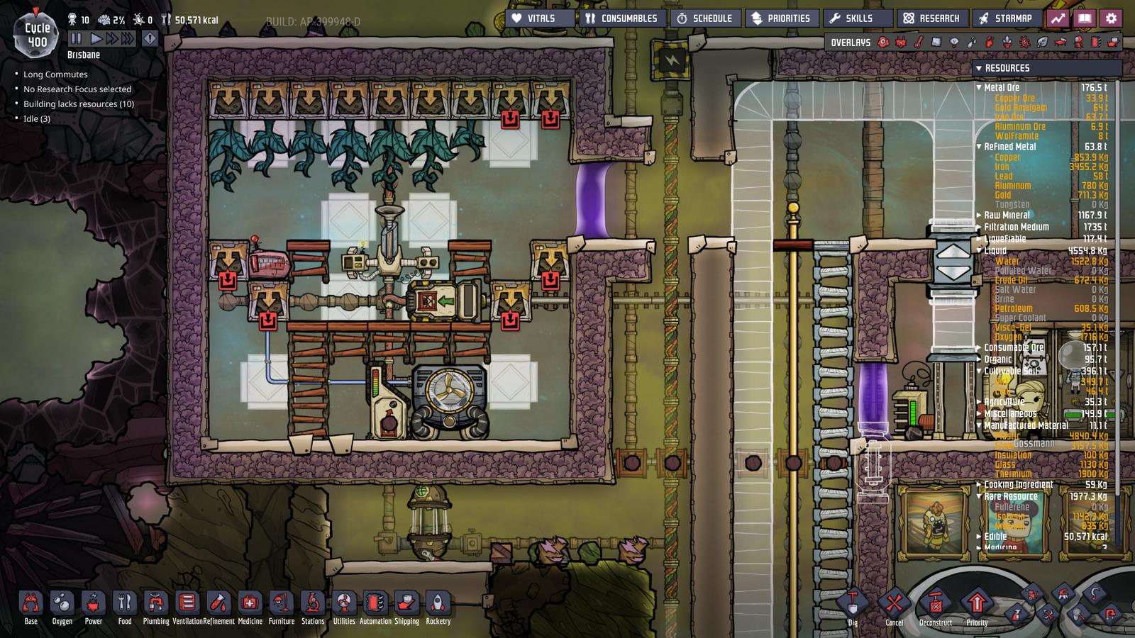 oxygen not included refined metal